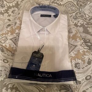 Nautica Men's Crisp White Button Down Shirt